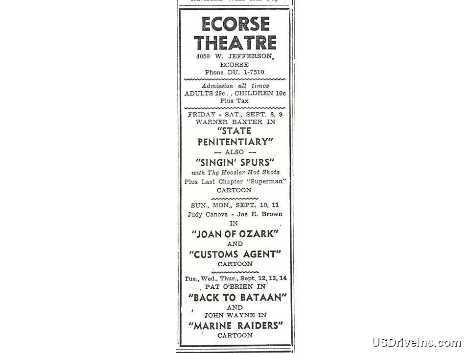 Ecorse Theatre newspaper ad — The Cracker Box