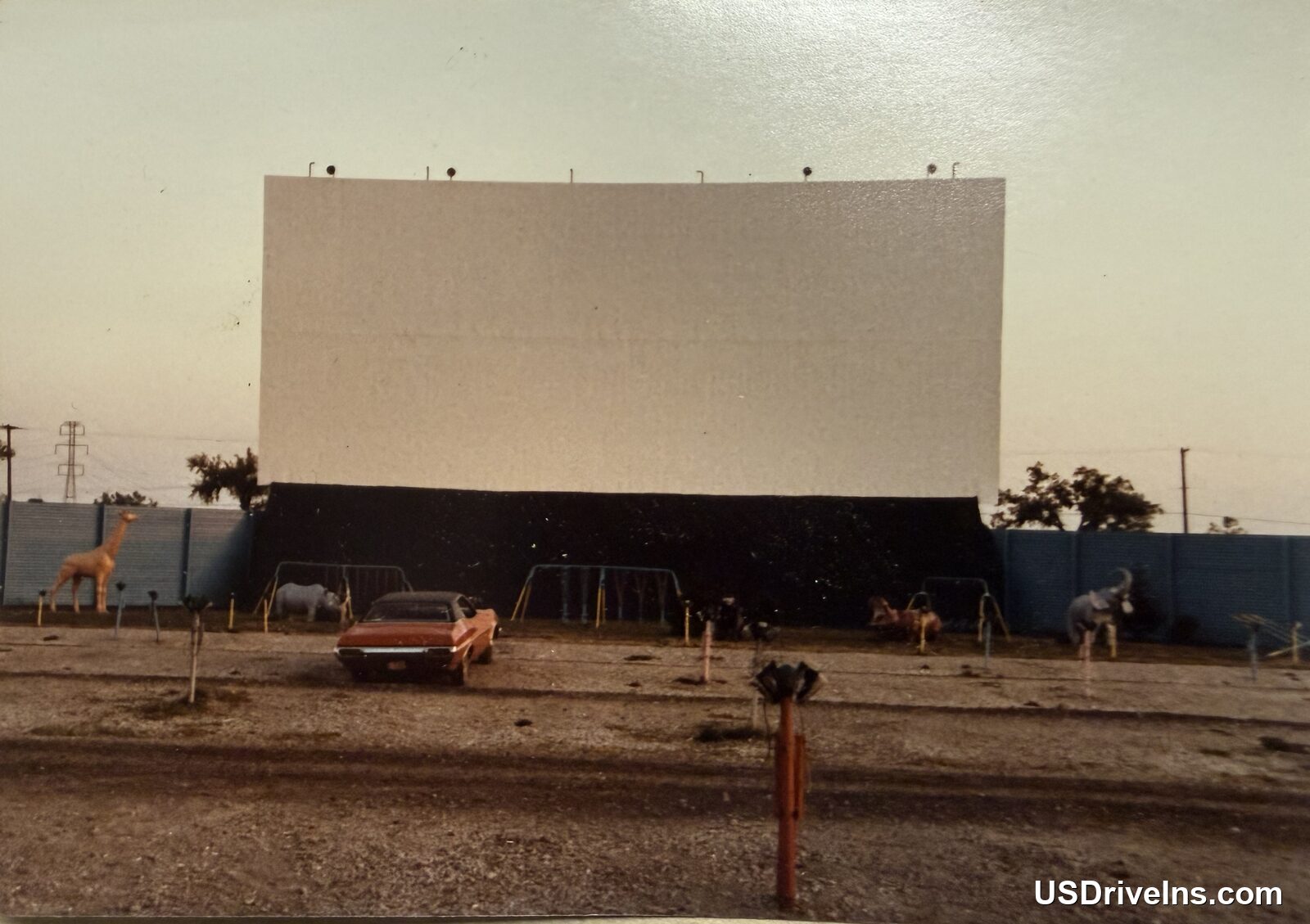 Holiday Drive-In playground area, 1978