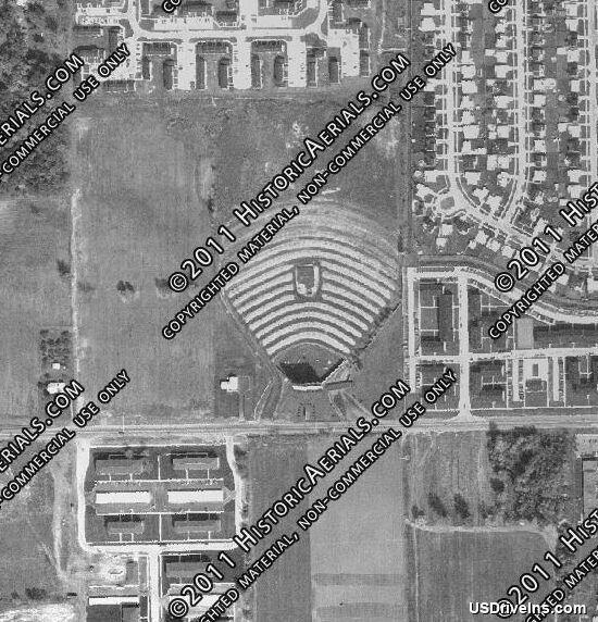 Holiday Drive-In aerial from Historic Aerials, 2011