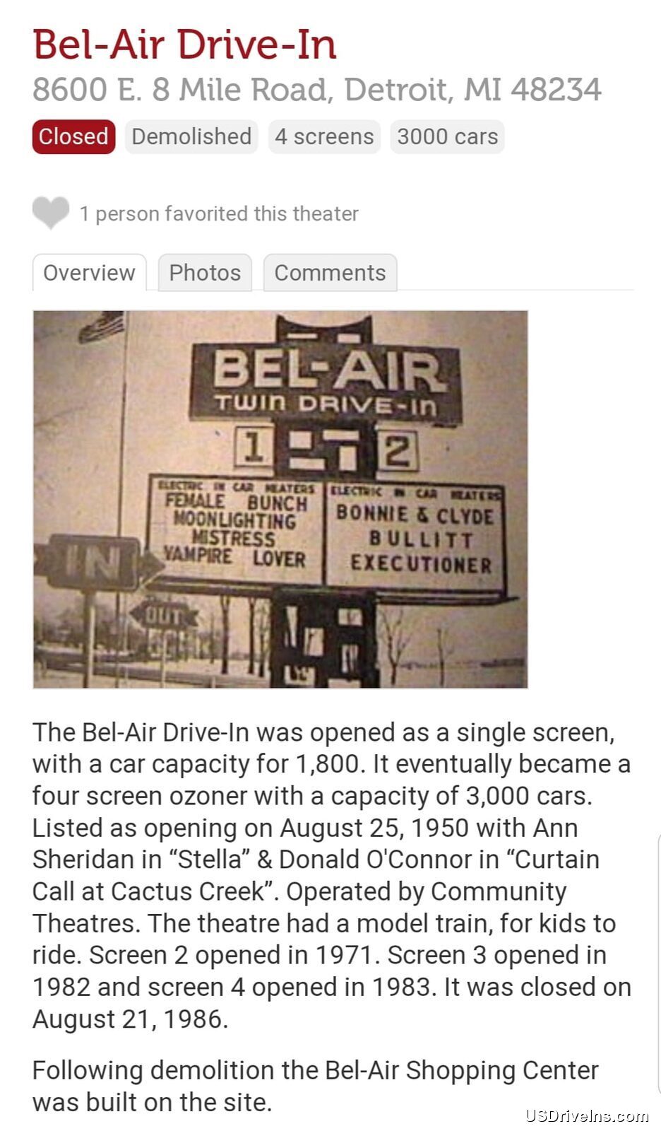 Holiday Drive-In overview showing the field and screen