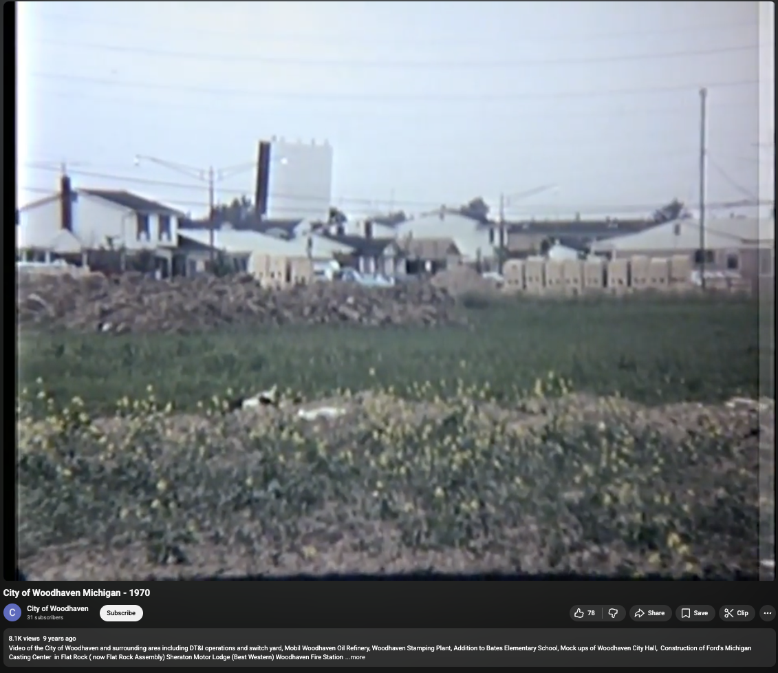 Full screen view from 1970 Woodhaven footage of Holiday Drive-In
