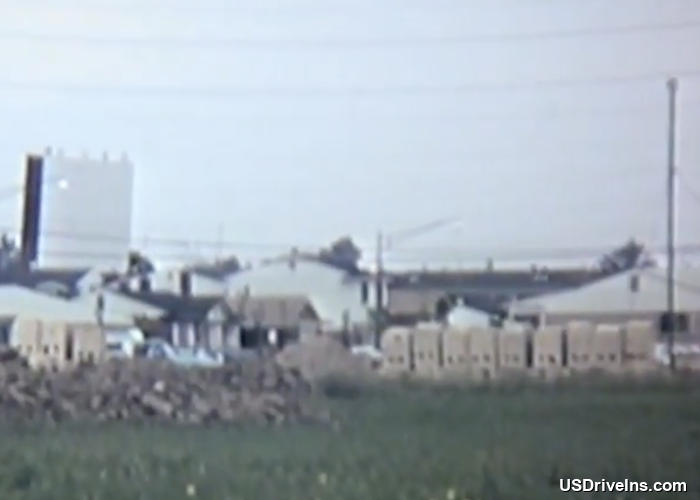 Still from 1970 Woodhaven footage showing Holiday Drive-In screen